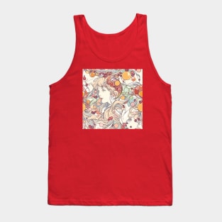 Pearl and long-haired greek maiden close-up pattern Tank Top